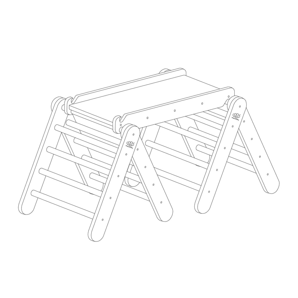 Climbing Triangle With Slide and Climbing Frame - White