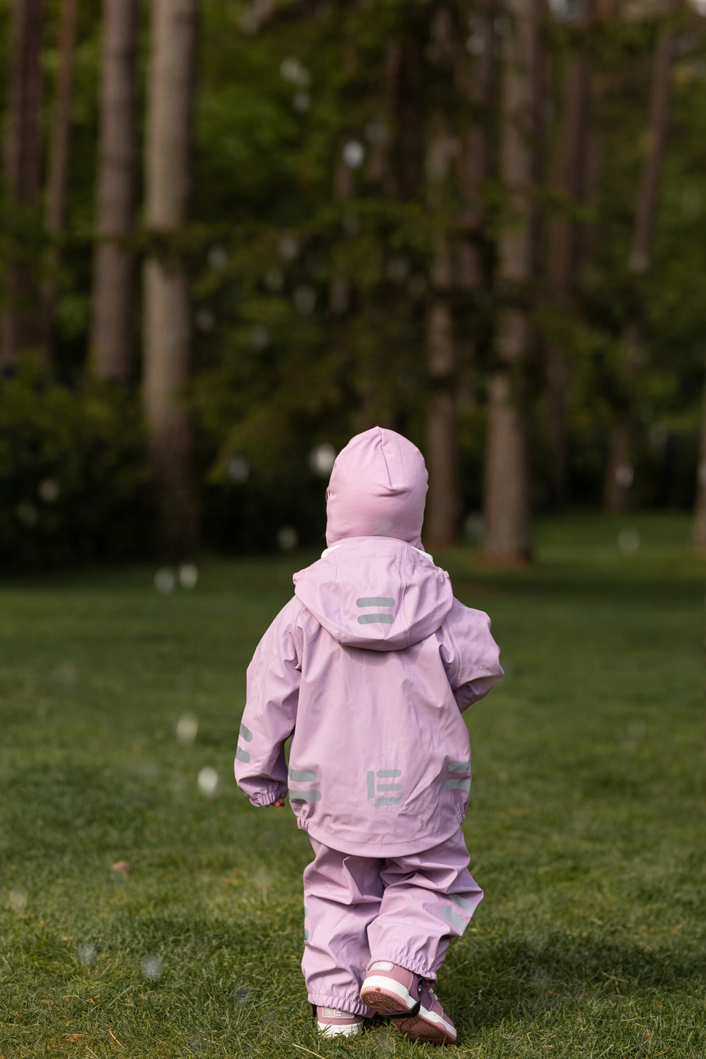 Kids’ Rain Jacket and Dungaree Set – Lilac and Pink