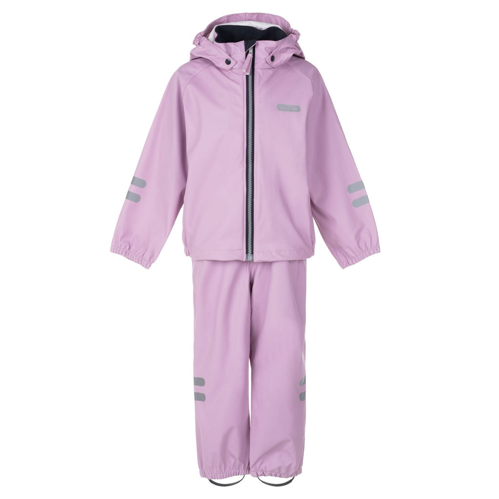 Kids’ Rain Jacket and Dungaree Set – Lilac and Pink
