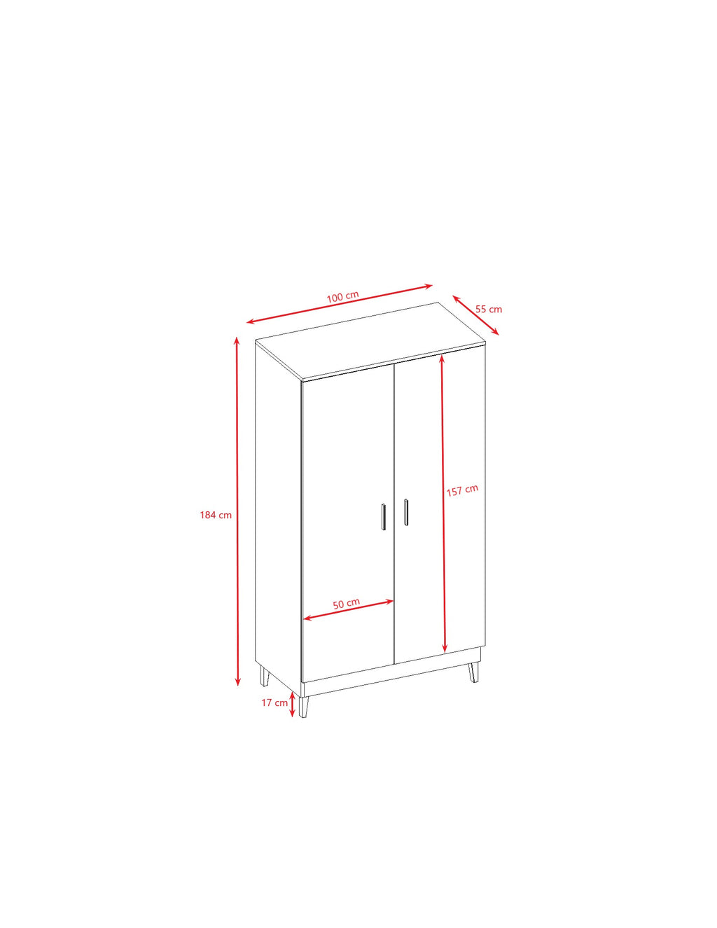 Wardrobe Kubi - White